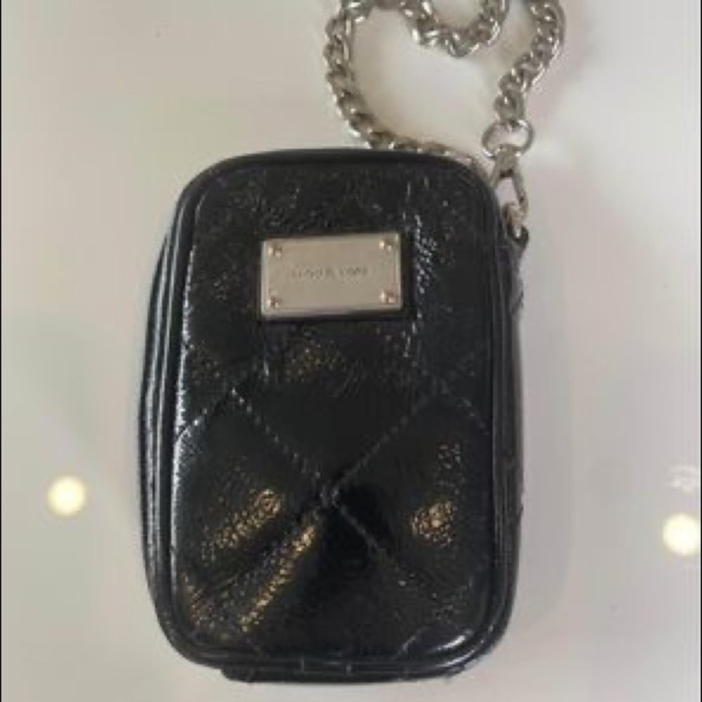 Michael Kors Black Patent Quilted Wristlet